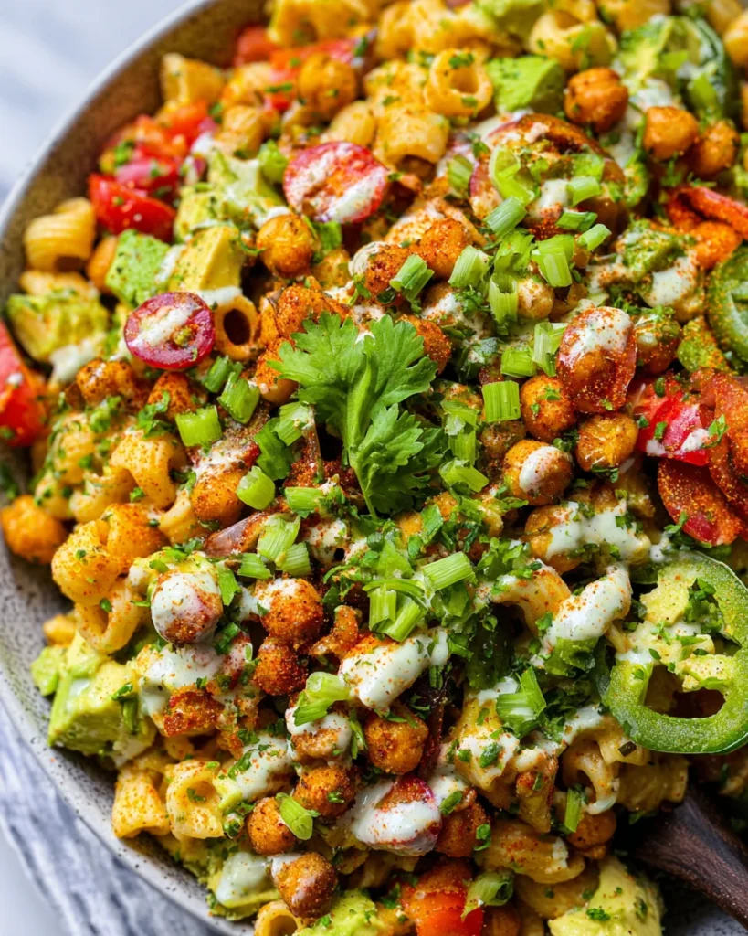 Buffalo Chickpea Pasta Salad