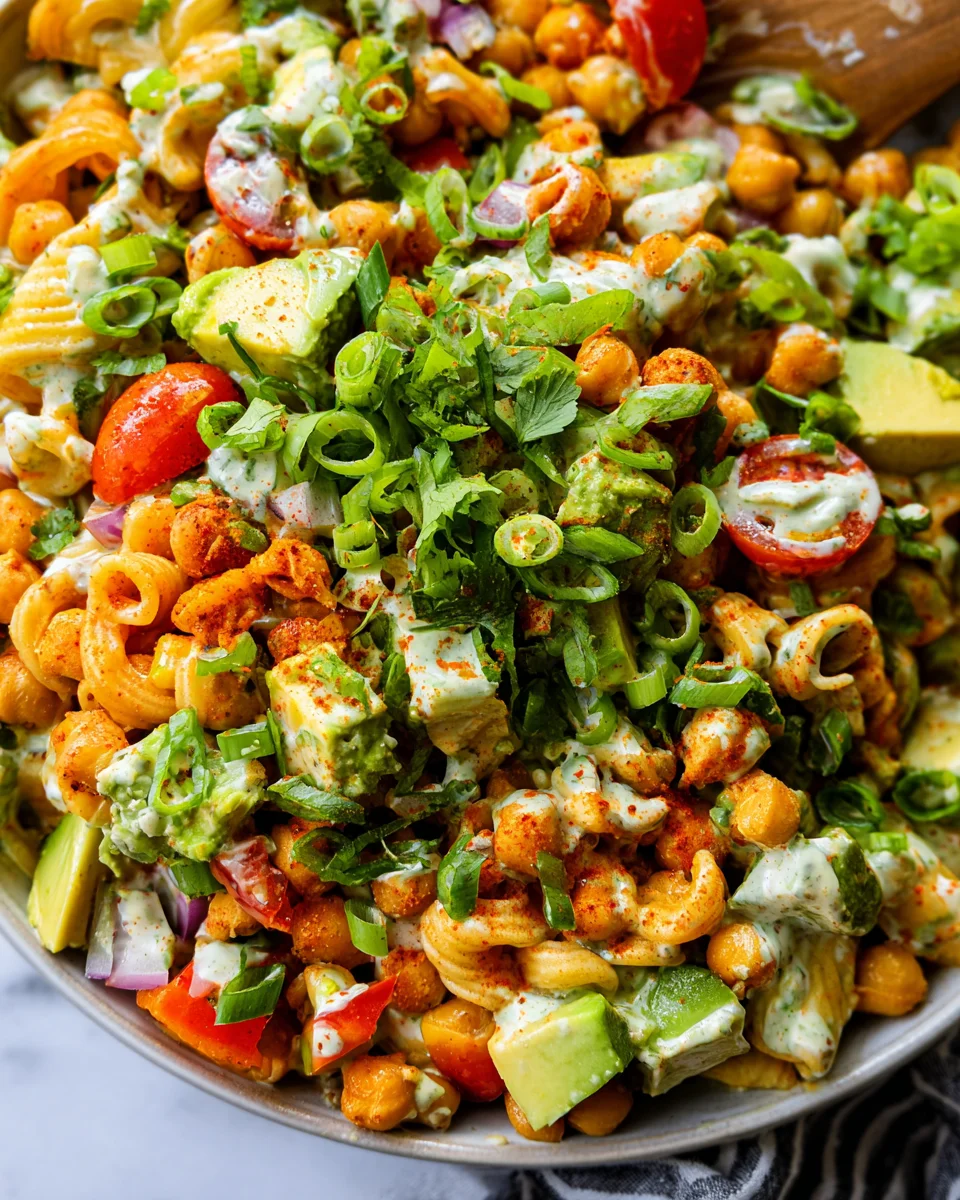 Buffalo Chickpea Pasta Salad 32 Buffalo