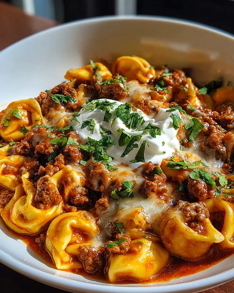 Cheesy Beef Enchilada Tortellini
