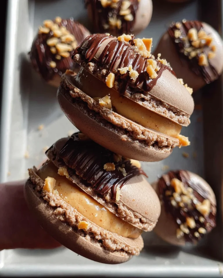 Chocolate Peanut Butter Macarons