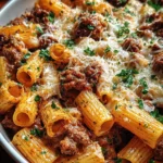 Creamy Parmesan Beef Rigatoni