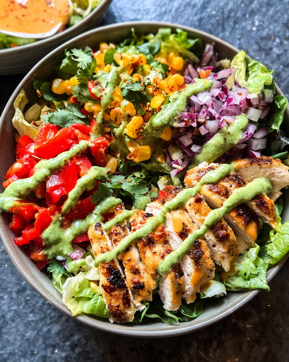 Fiesta Ranch Salad with Salsa Verde Chicken