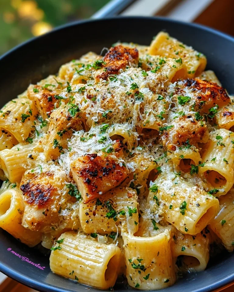 Garlic Butter Chicken with Rigatoni and Parmesan