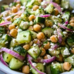 Herby Cucumber Salad with Feta and Chickpeas