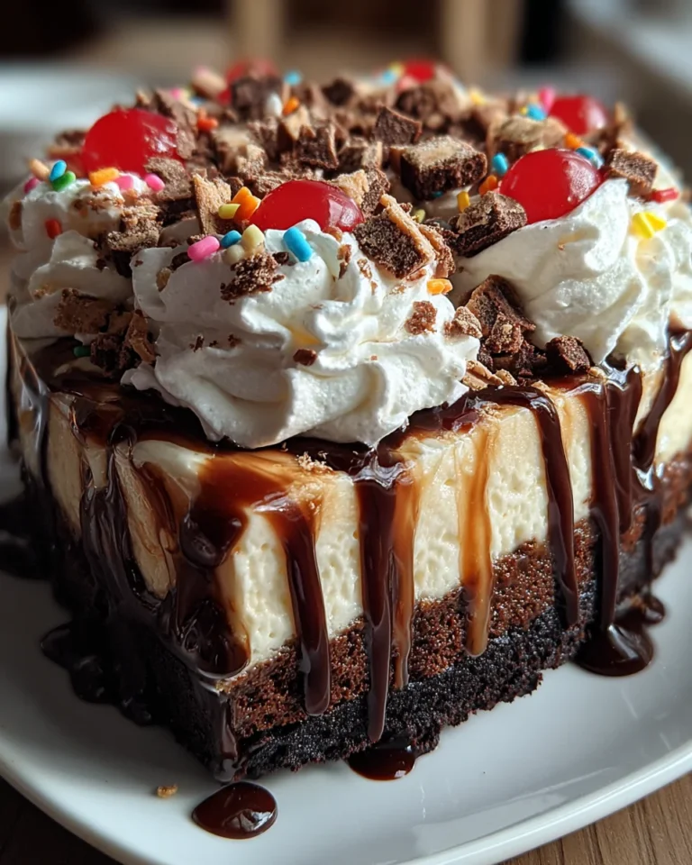 Hot Fudge Sundae Brownie Cheesecake