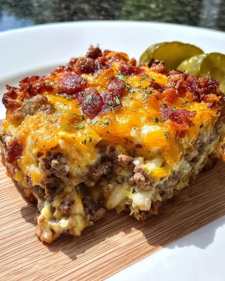 Low-Carb Bacon Cheeseburger Casserole