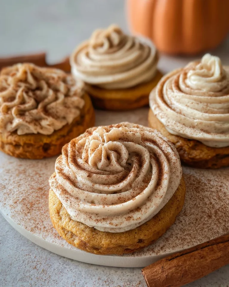 Soft Pumpkin Cookies with Cinnamon Frosting