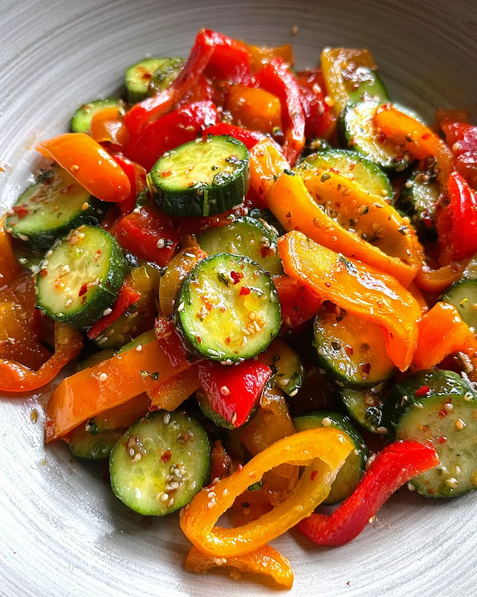 Viral TikTok Cucumber & Bell Pepper Salad 14 Viral