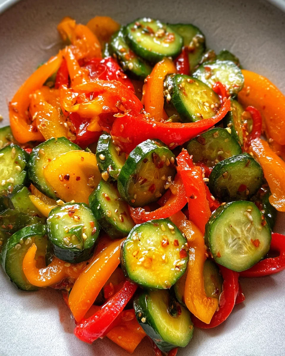 Viral TikTok Cucumber & Bell Pepper Salad 15 Viral