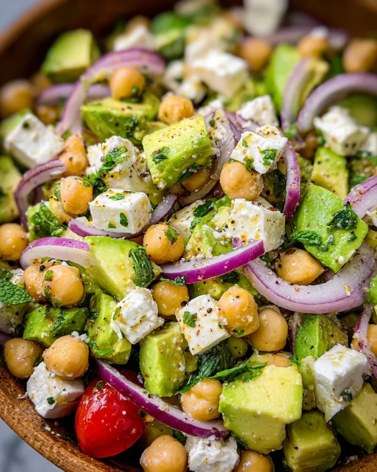Chickpea Feta Avocado Salad
