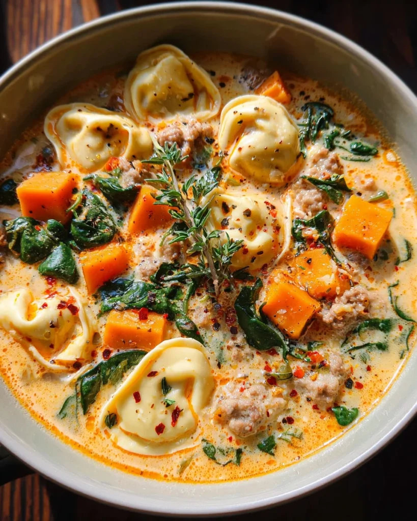 Creamy Sausage Tortellini Soup