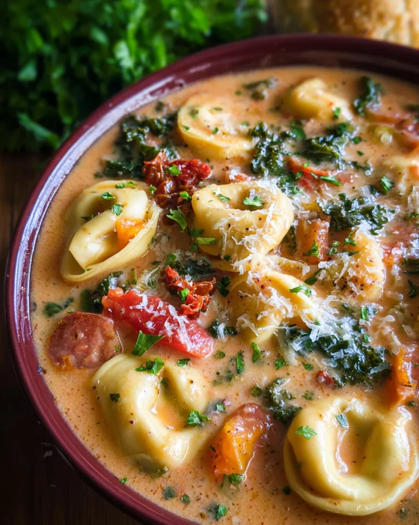 Creamy Tuscan Tortellini Soup