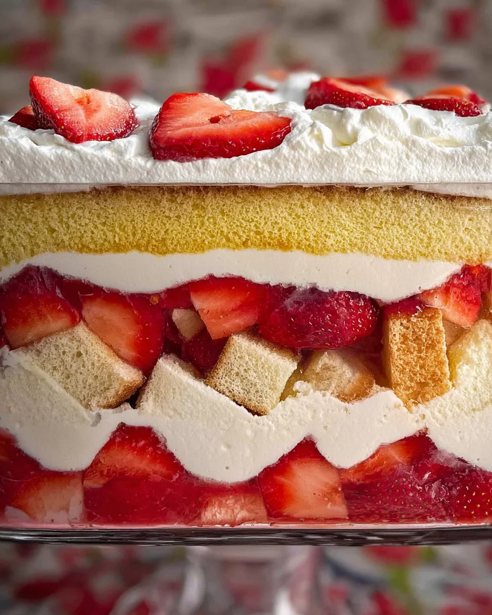 Easy Strawberry Trifle with Pound Cake