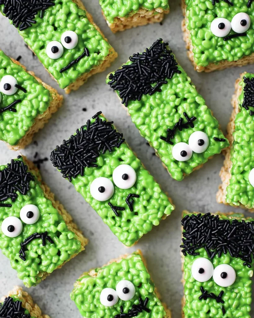 Frankenstein Halloween Rice Krispie Treats