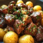 Garlic Butter Beef Bites with Potatoes