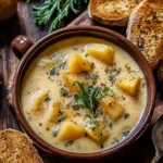 Hearty Cheddar Garlic Herb Potato Soup Recipe