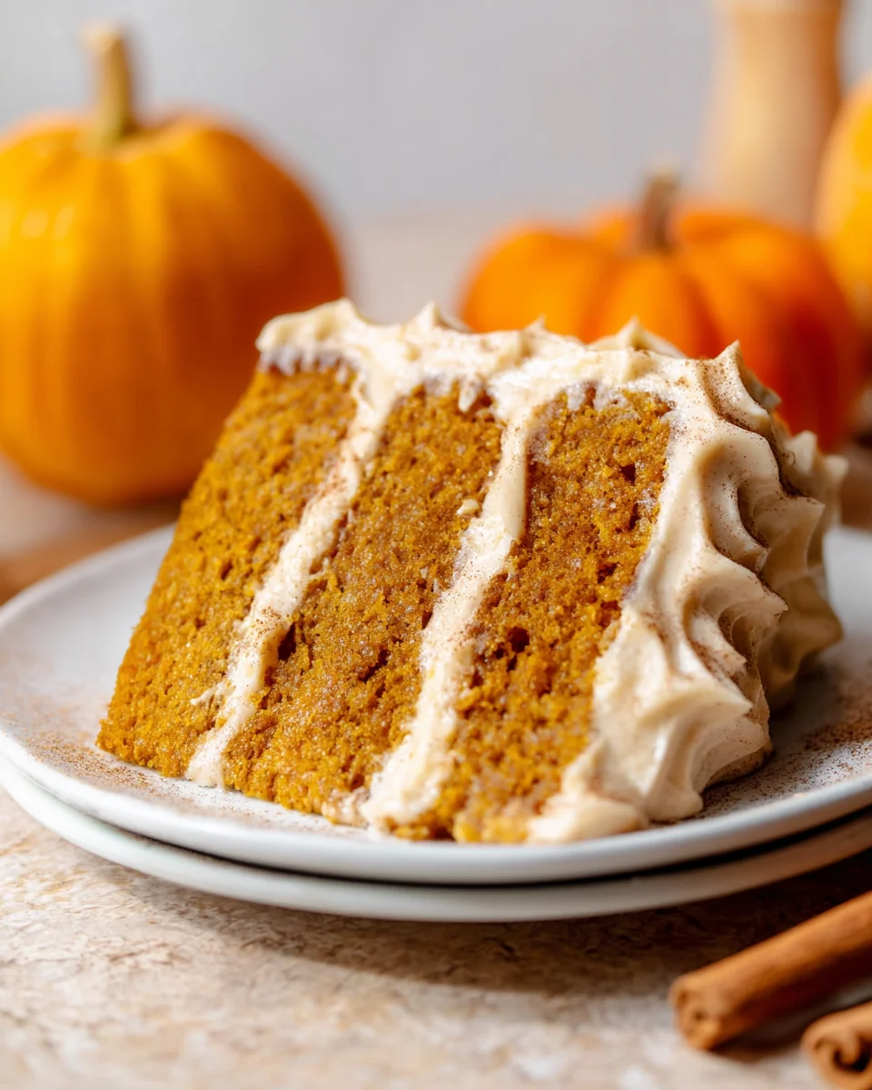 Pumpkin Cake with Cinnamon Cream Cheese Frosting