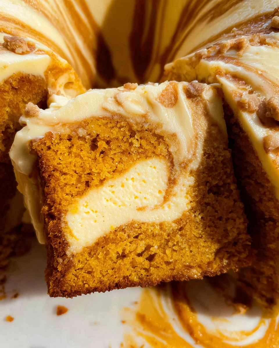 Pumpkin Cream Cheese Swirl Cake