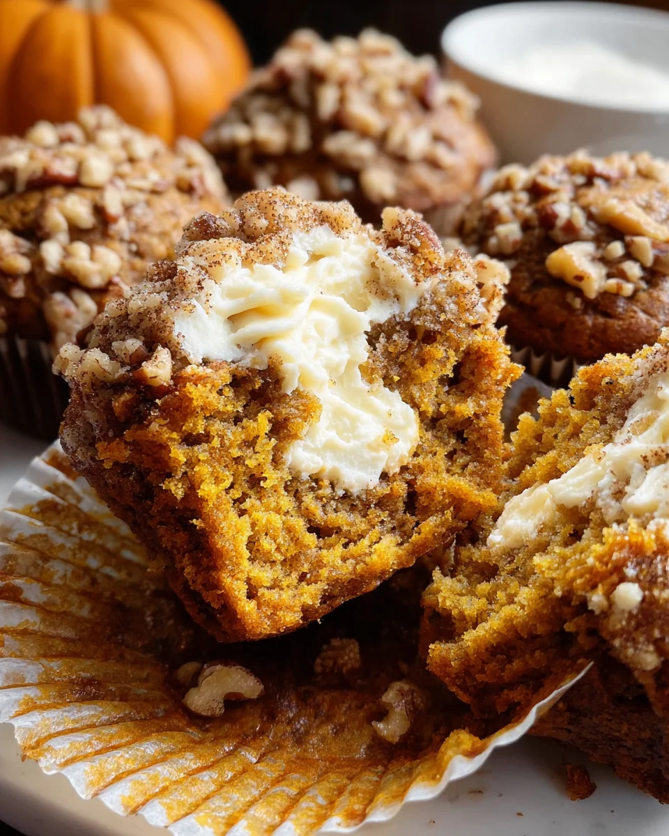 Pumpkin Spice Muffins with Cream Cheese Filling