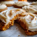 Pumpkin Sugar Cookies with Cream Cheese Frosting