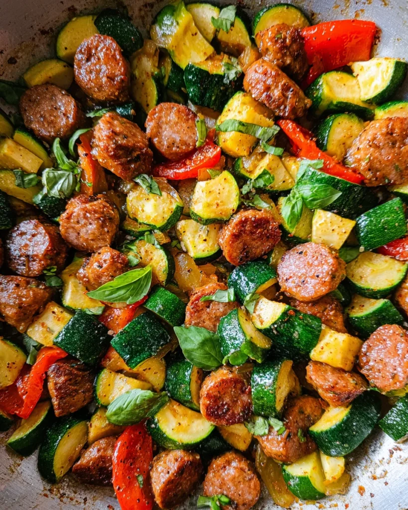 Skillet Sausage and Zucchini