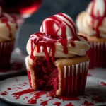 Vampire Bite Halloween Cupcakes