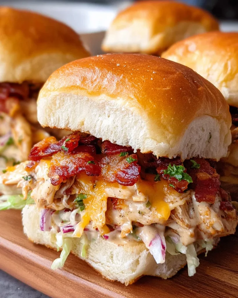 Bacon Ranch BBQ Chicken Sliders