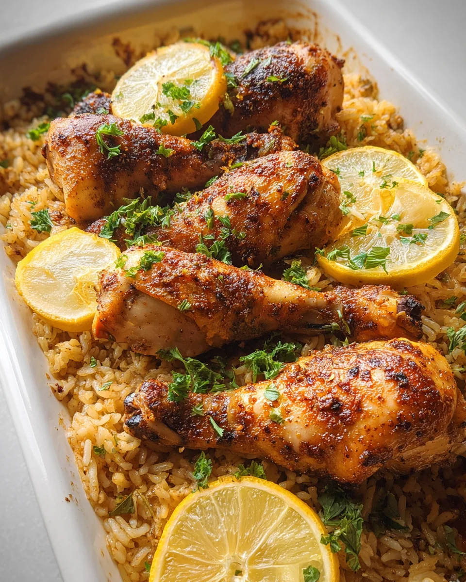 Baked Chicken Legs and Rice 24 Baked