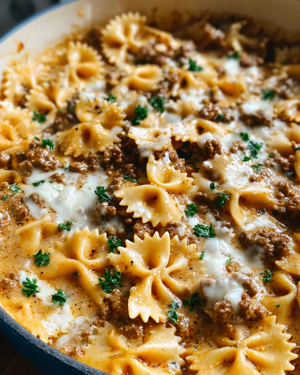 Cheesy Beef and Bowtie Pasta in Garlic Butter 23 Cheesy Beef and Bowtie Pasta in Garlic Butter