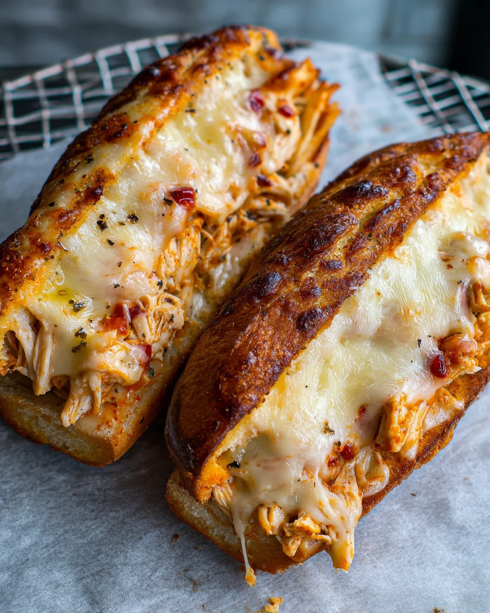 Cheesy Chicken Garlic Bread Sandwich