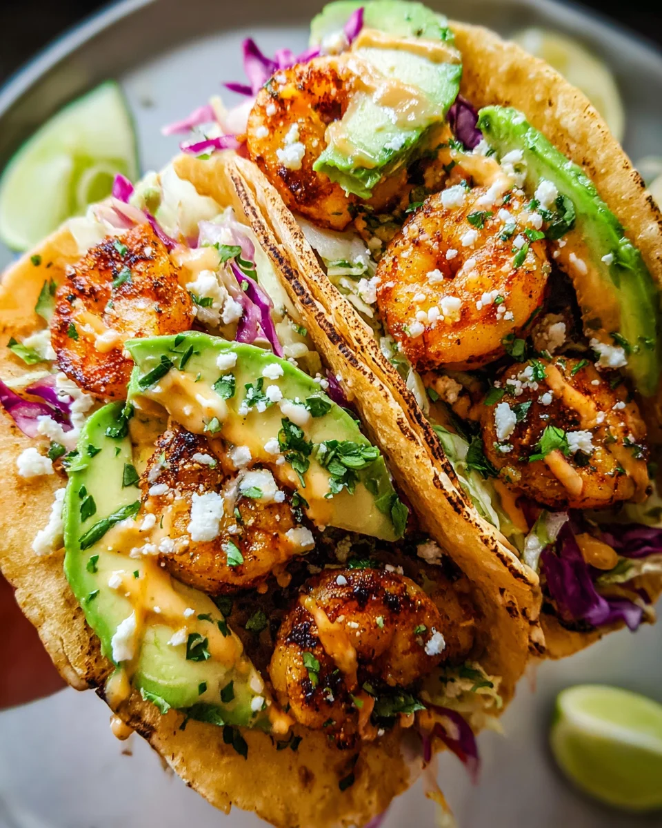 Cilantro Lime Shrimp Tacos with Creamy Slaw