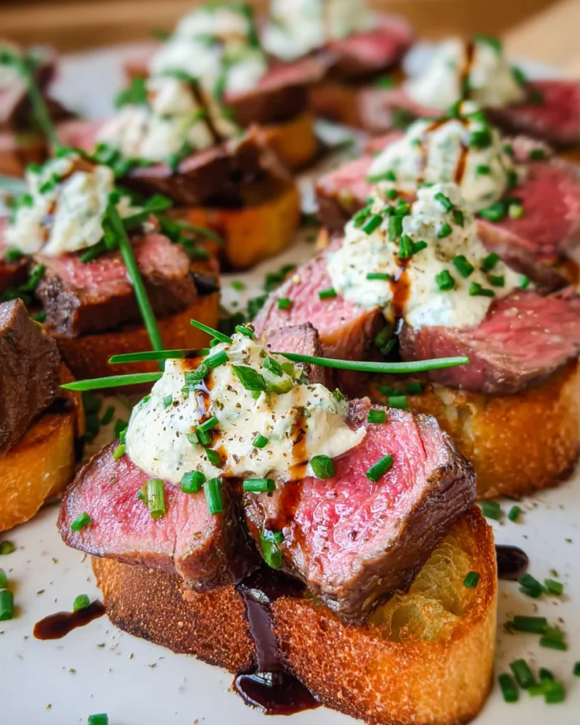 Easy Steak Crostini (with Horseradish Sauce)