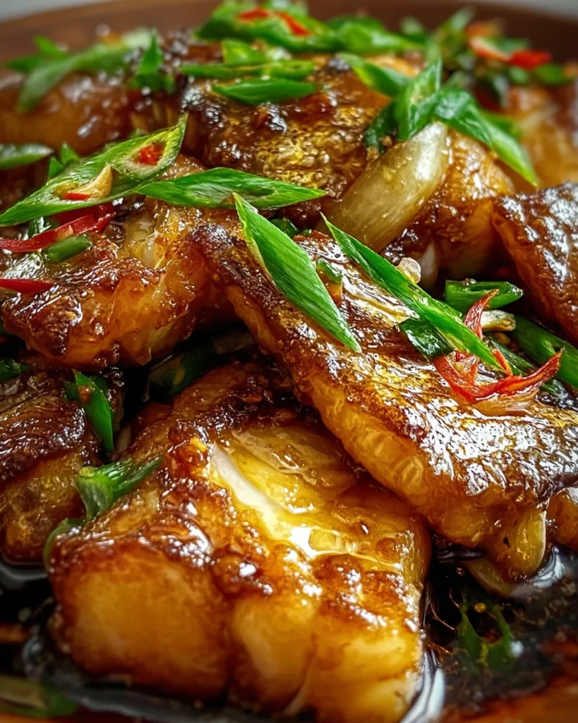 Ginger Onion Fried Sea Bass