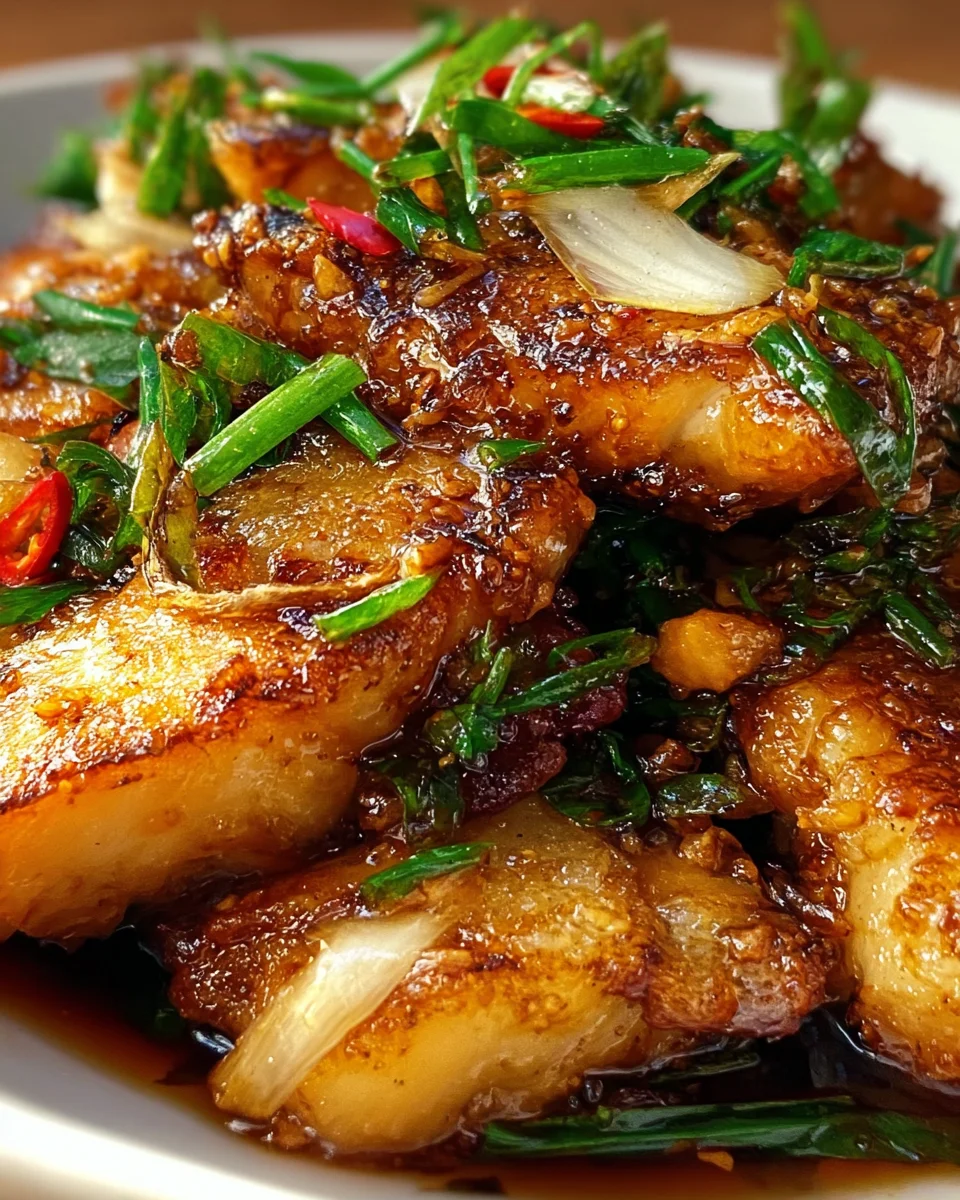 Ginger Onion Fried Sea Bass 19 Ginger