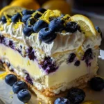 No-Bake Lemon Dazzling Blueberry Cream Cake