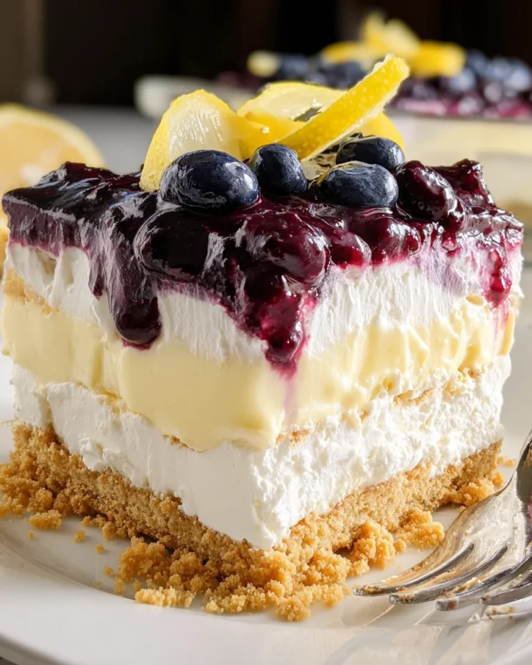No Bake Lemon Blueberry Dessert