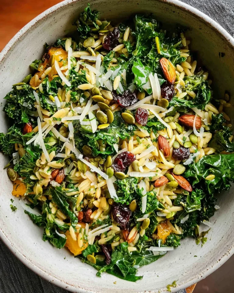 Orzo Kale Salad with Lemon Vinaigrette
