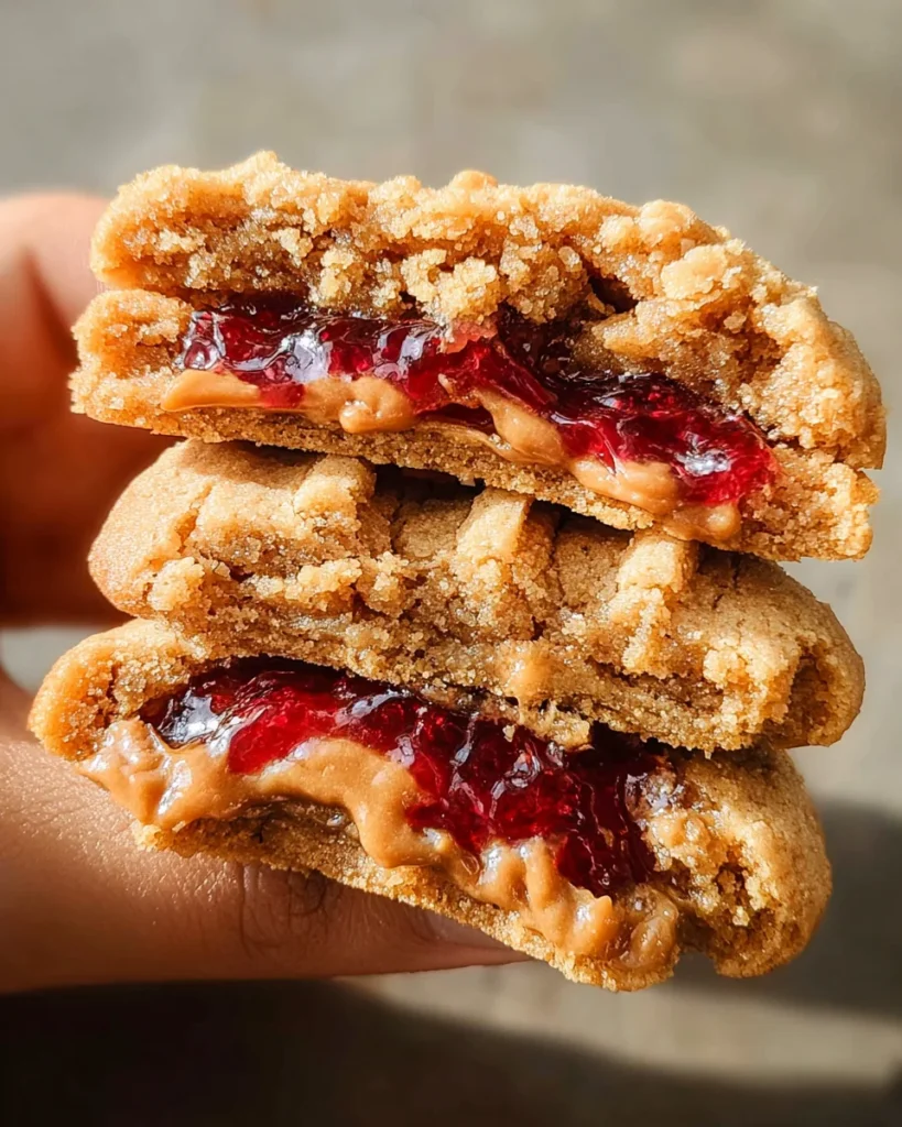 PB&J Stuffed Cookies