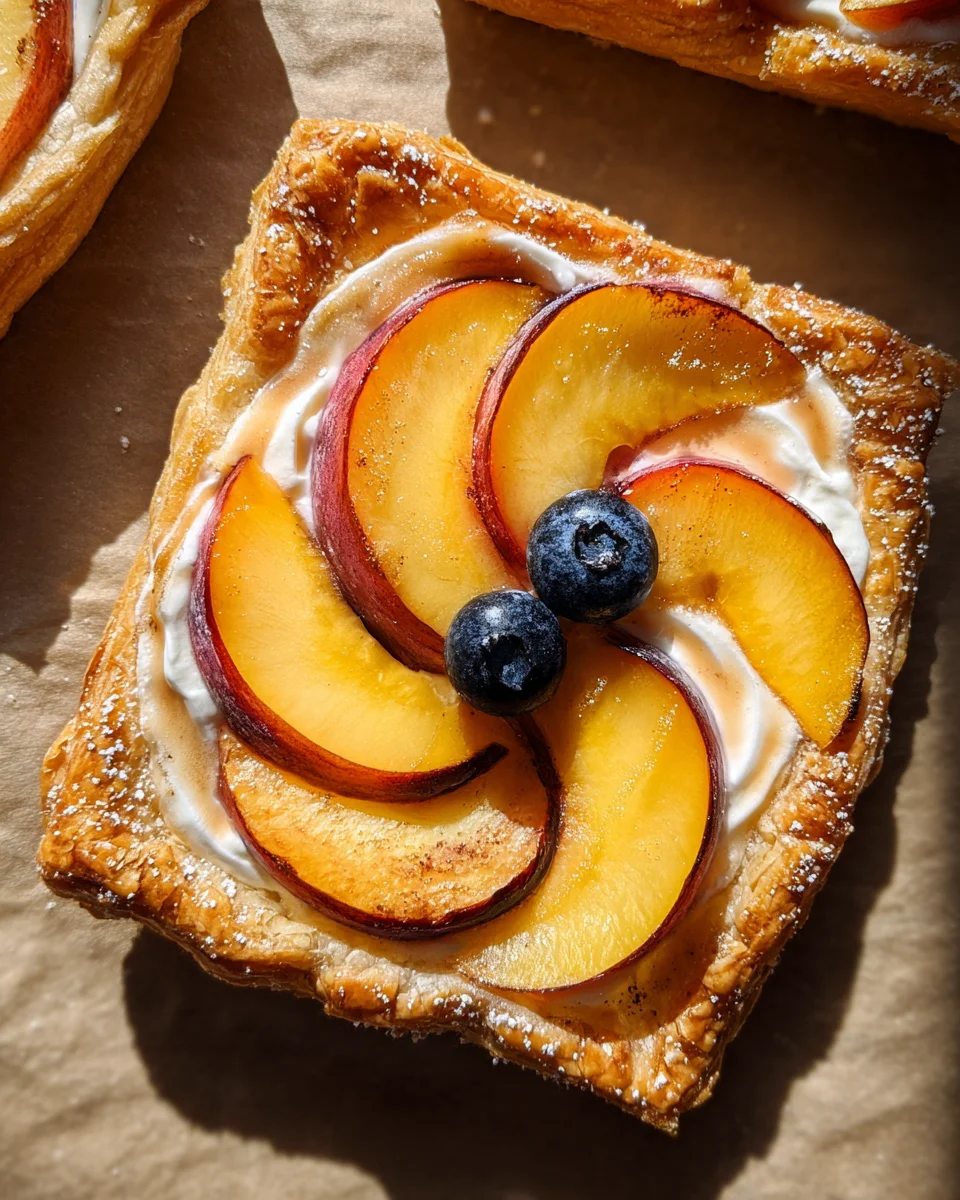 Peaches and Cream Puff Pastry Tart