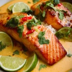 Poached Salmon in Coconut Lime Sauce
