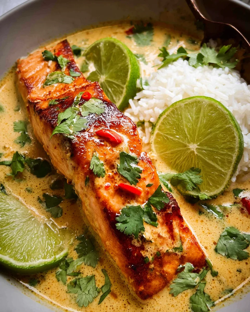 Poached Salmon in Coconut Lime Sauce 19 Poached