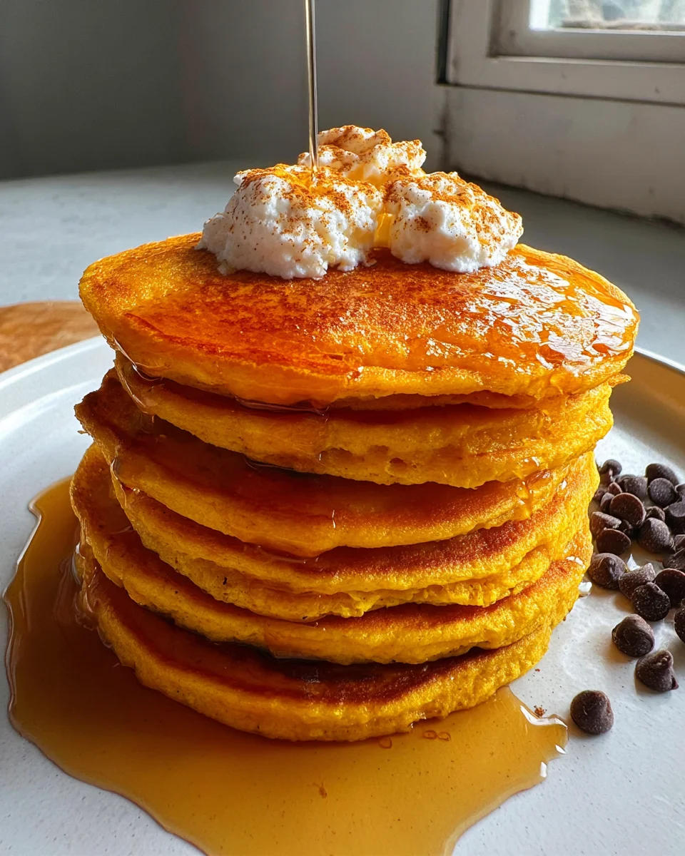 Pumpkin Cottage Cheese Pancakes