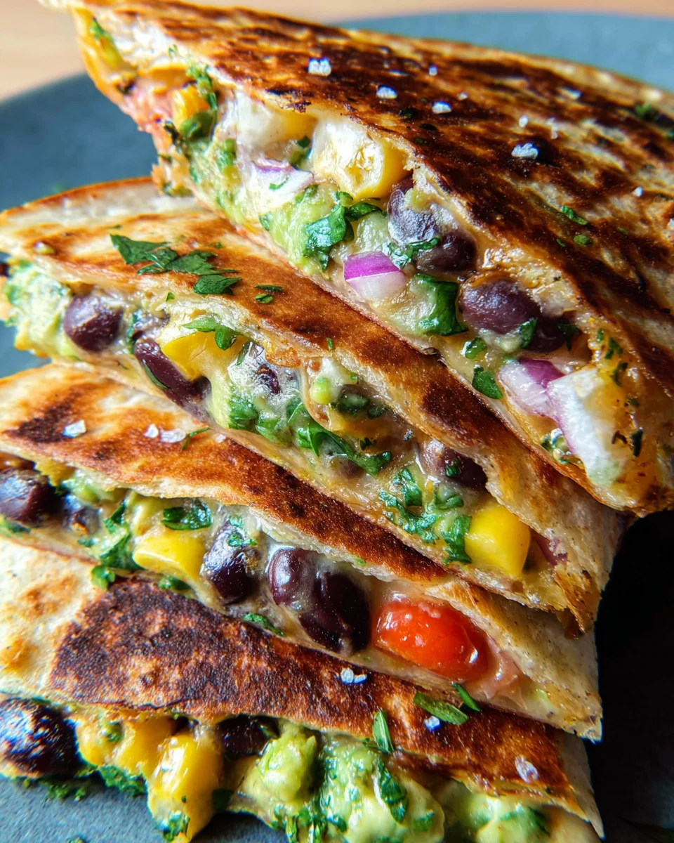 Vegan Quesadillas with Black Beans and Avocado