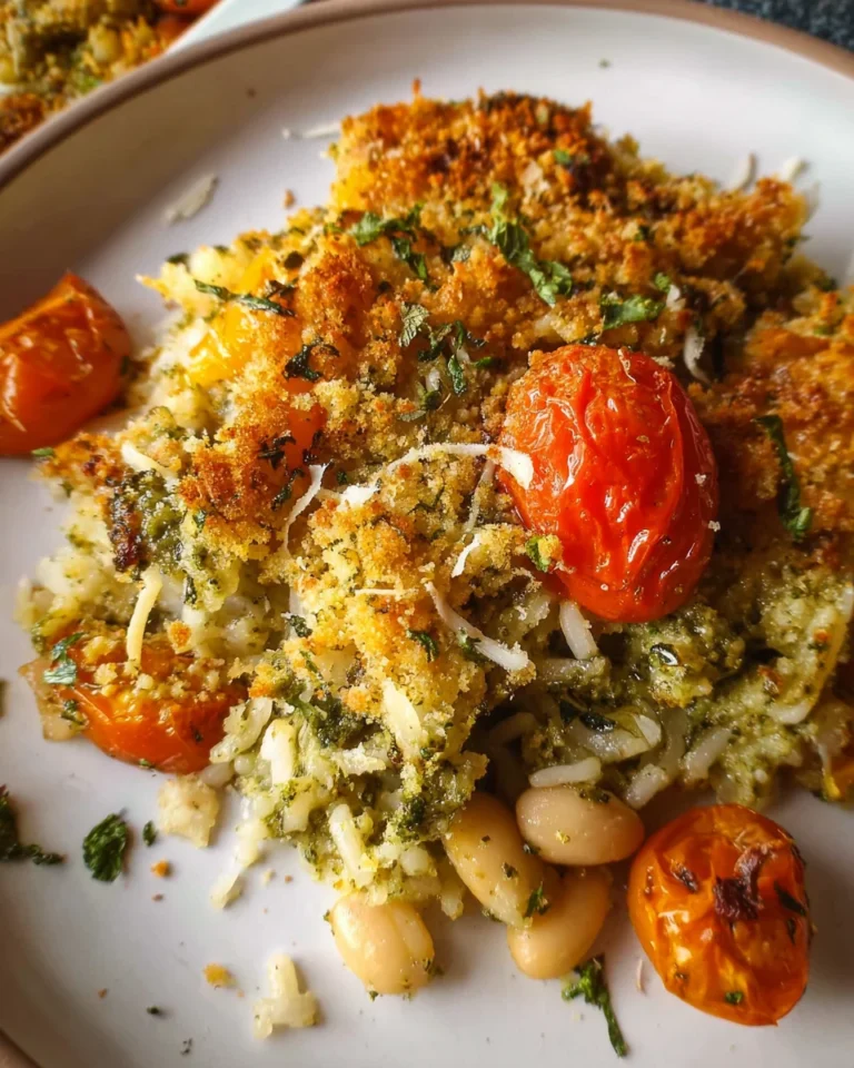 White Bean and Pesto Bake
