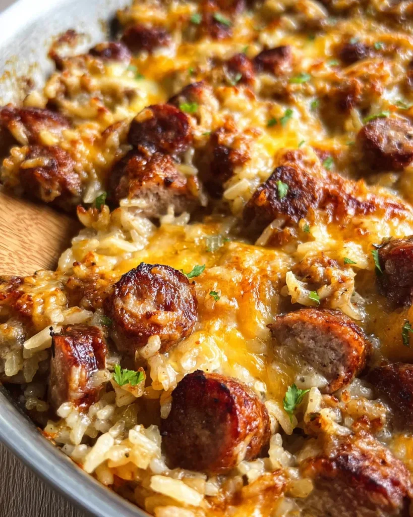 Cheesy Sausage and Rice Casserole