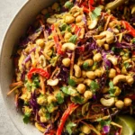 Chopped Thai-Inspired Chickpea Salad with Curry Peanut Dressing