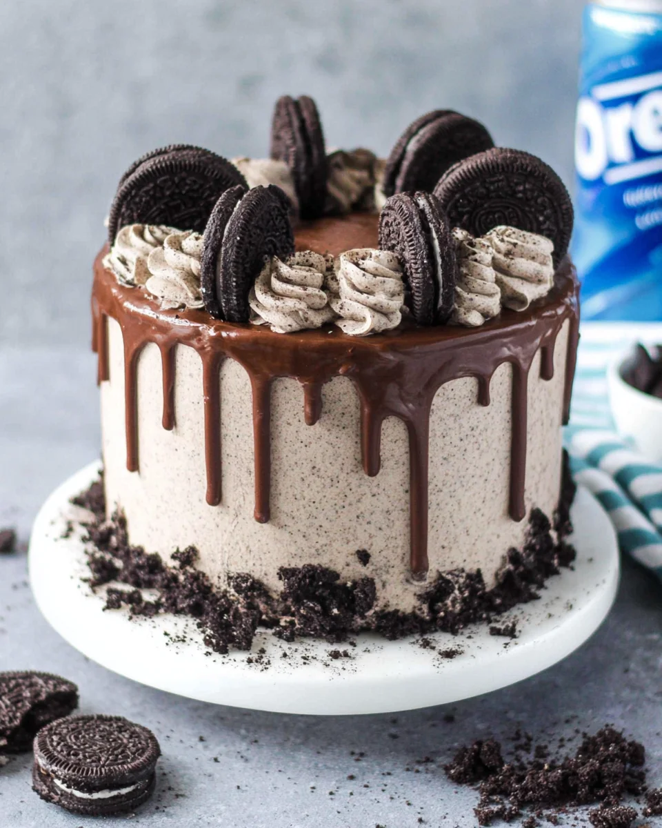Cookies and Cream Cake with Coffee Oreo Buttercream 27 Cookies