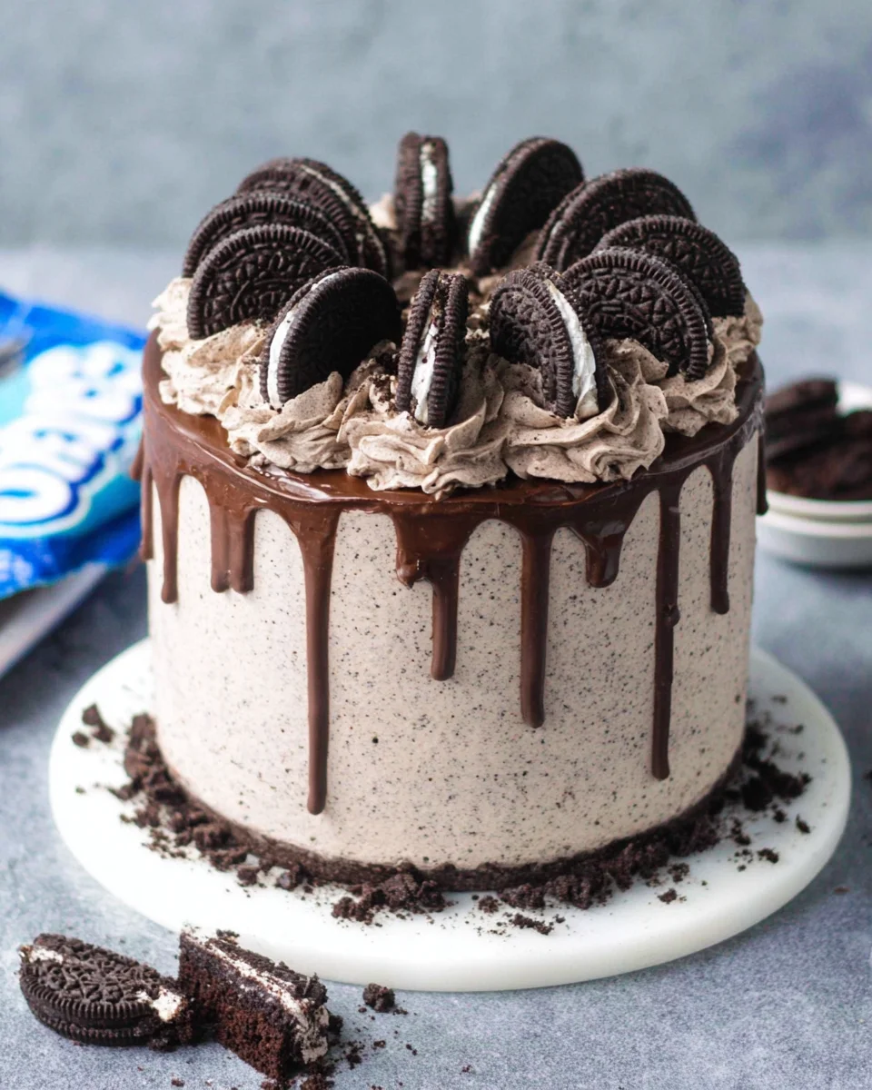 Cookies and Cream Cake with Coffee Oreo Buttercream 28 Cookies