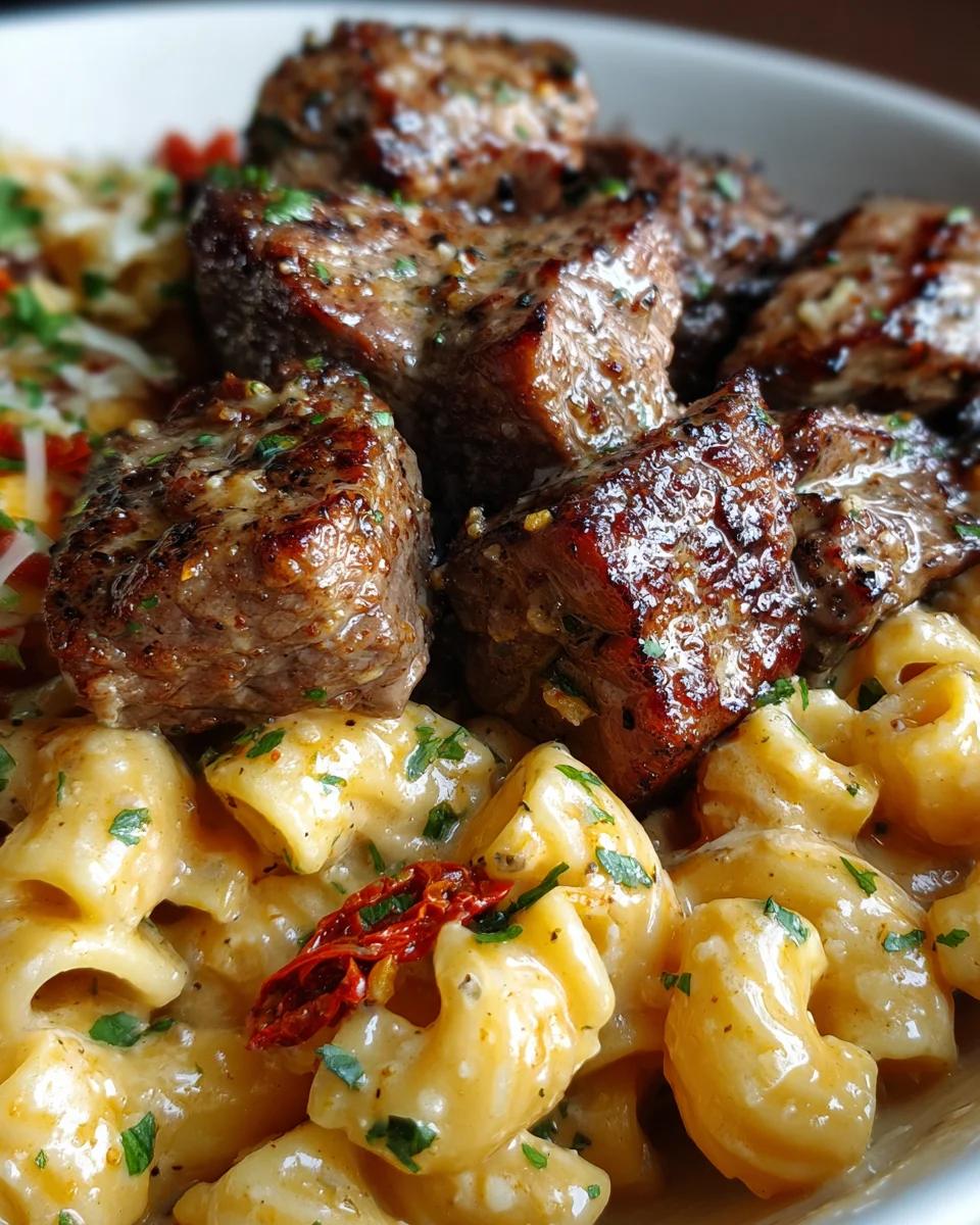 Garlic Butter Steak Tips with Cheesy Rigatoni 26 Garlic Butter Steak Tips with Cheesy Rigatoni