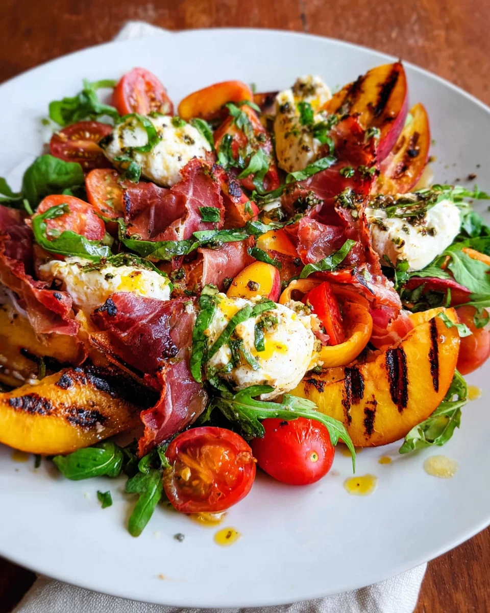 Grilled Nectarine Burrata Prosciutto Salad 27 Grilled